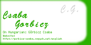 csaba gorbicz business card
